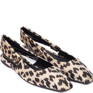 Dior Leopard Print Fabric Mizza Flats